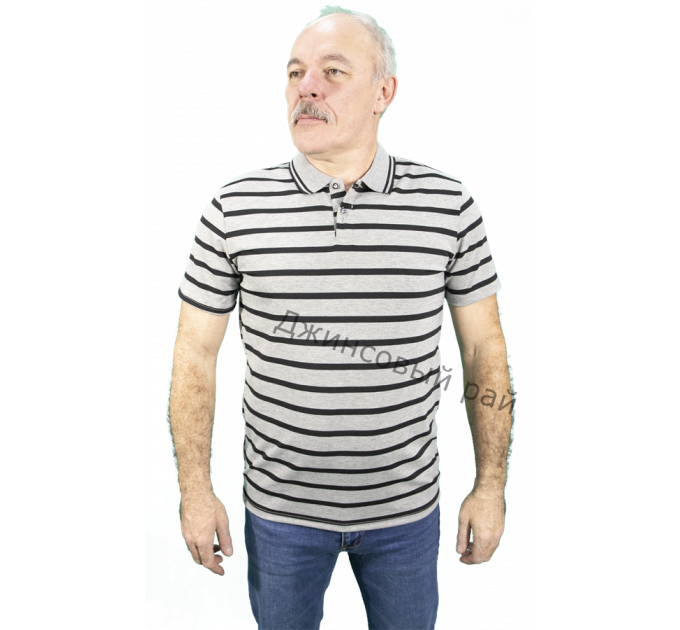 Футболка ENGLEOPARD чёрно – серый в полоску (23)