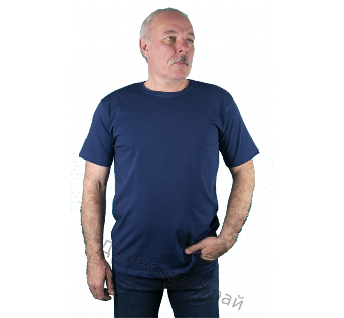 Футболка RAMOSS Однотонная тёмно – синий (02)