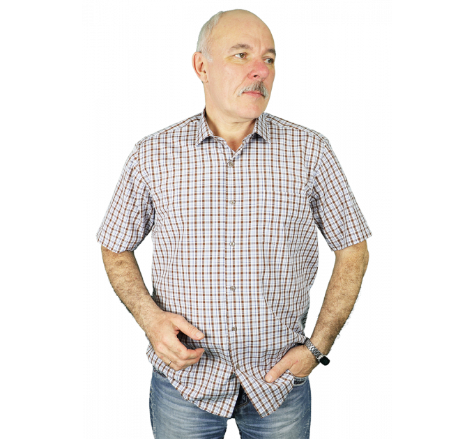 Рубашка короткий рукав BOCHROUN клетка 708