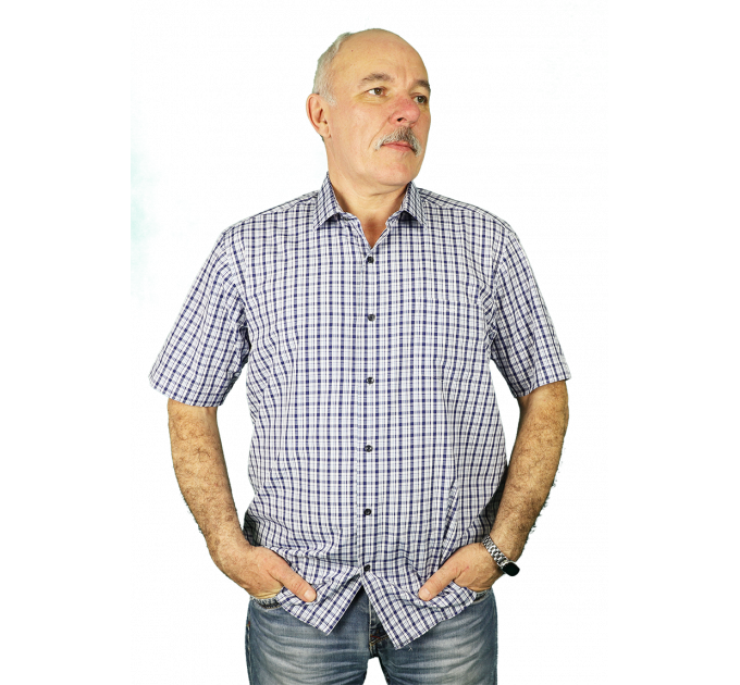 Рубашка короткий рукав BOCHROUN клетка 709